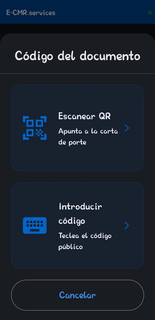Escanear QR o introducir código