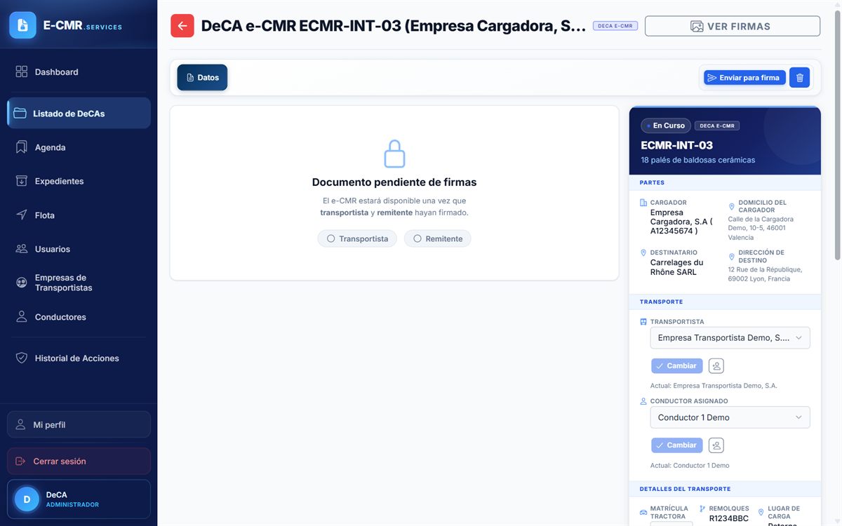 Ficha pendiente de firmas
