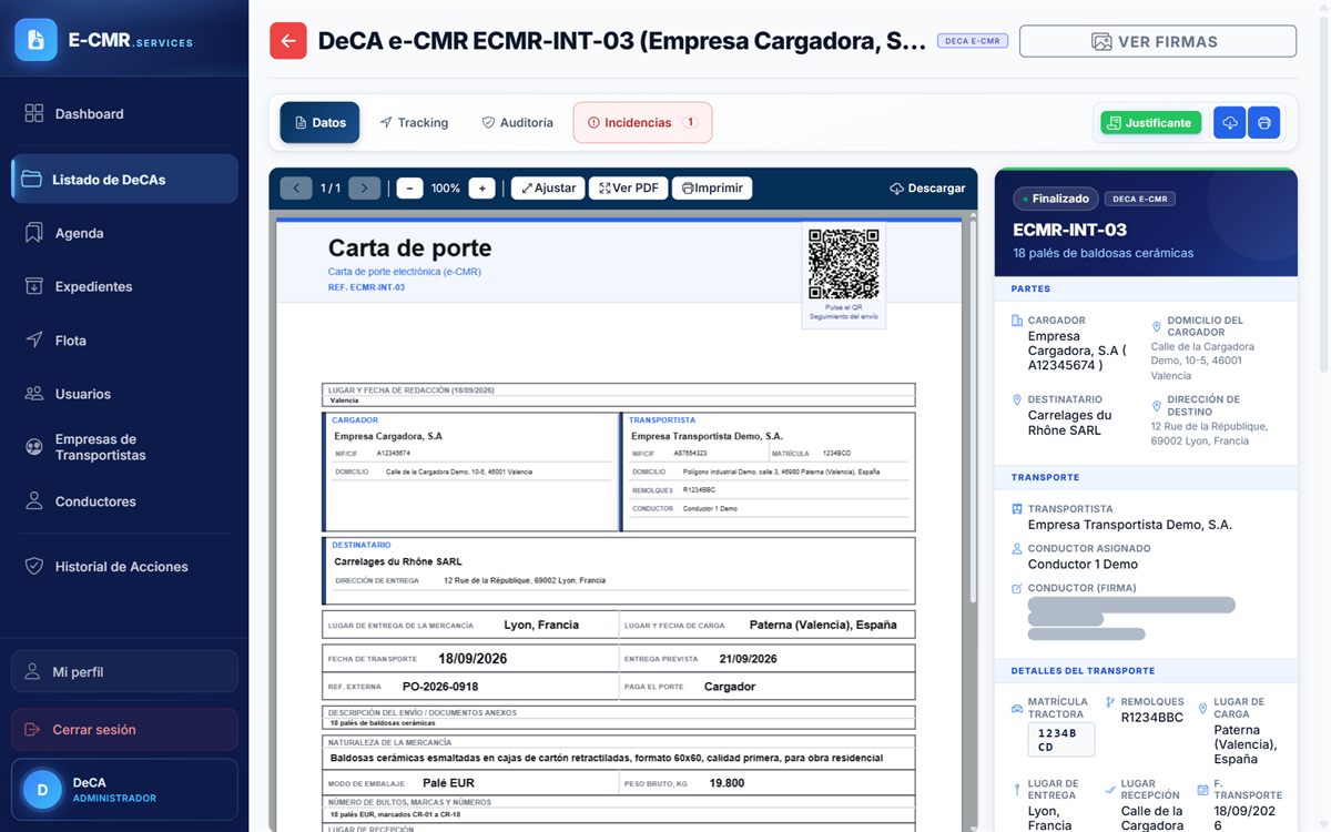 e-CMR finalizado