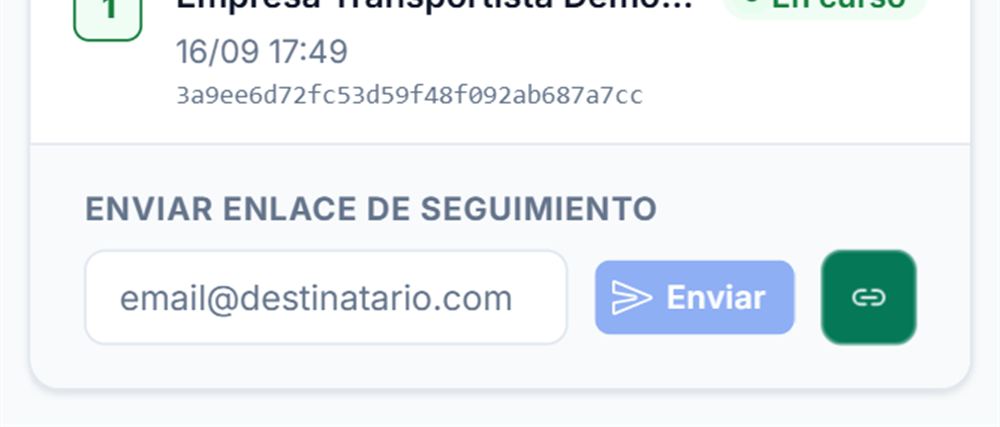Enviar enlace de seguimiento