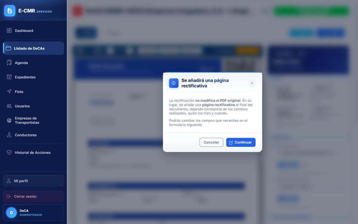 Aviso de rectificación