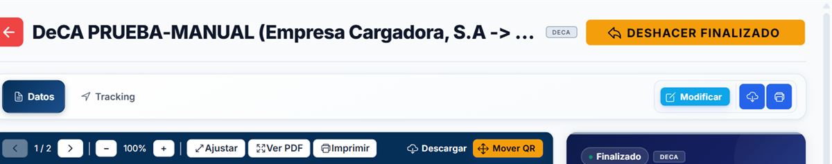 Ficha de un DeCA finalizado
