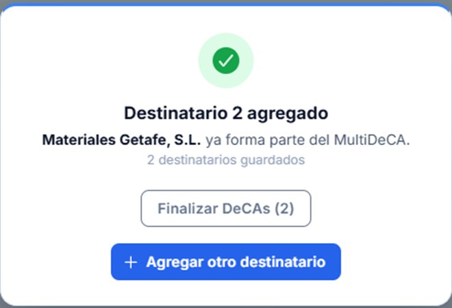 Aviso de destinatario agregado