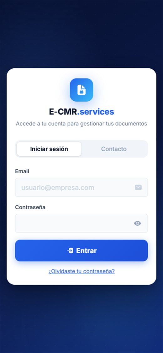 Pantalla de acceso en el móvil