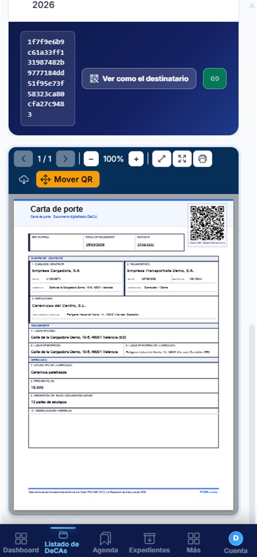 PDF del DeCA en el móvil