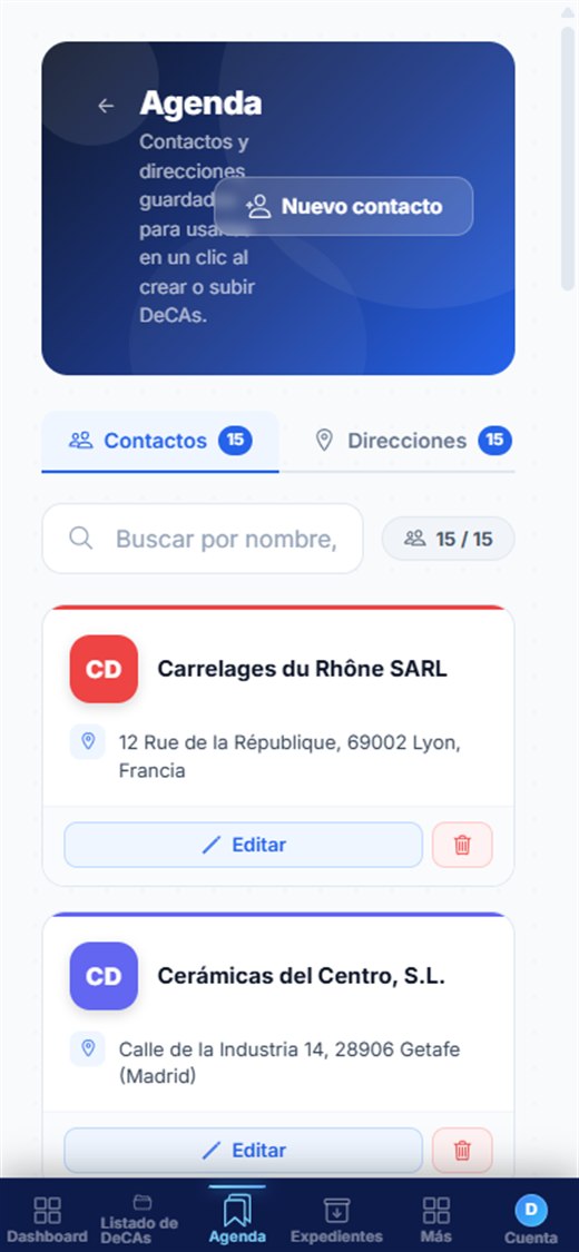 Agenda en el móvil