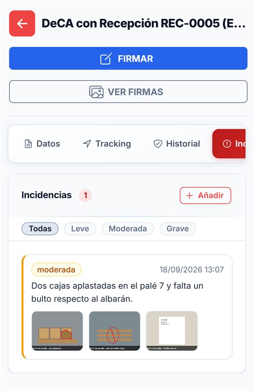 Incidencia registrada