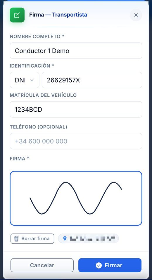 Firma del conductor